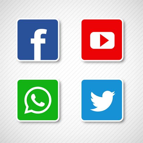 Beautiful social media icons set vector