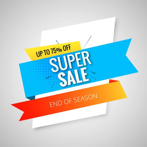 Super sale banner template design vector
