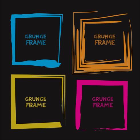 Abstract colorful grunge frame set design vector