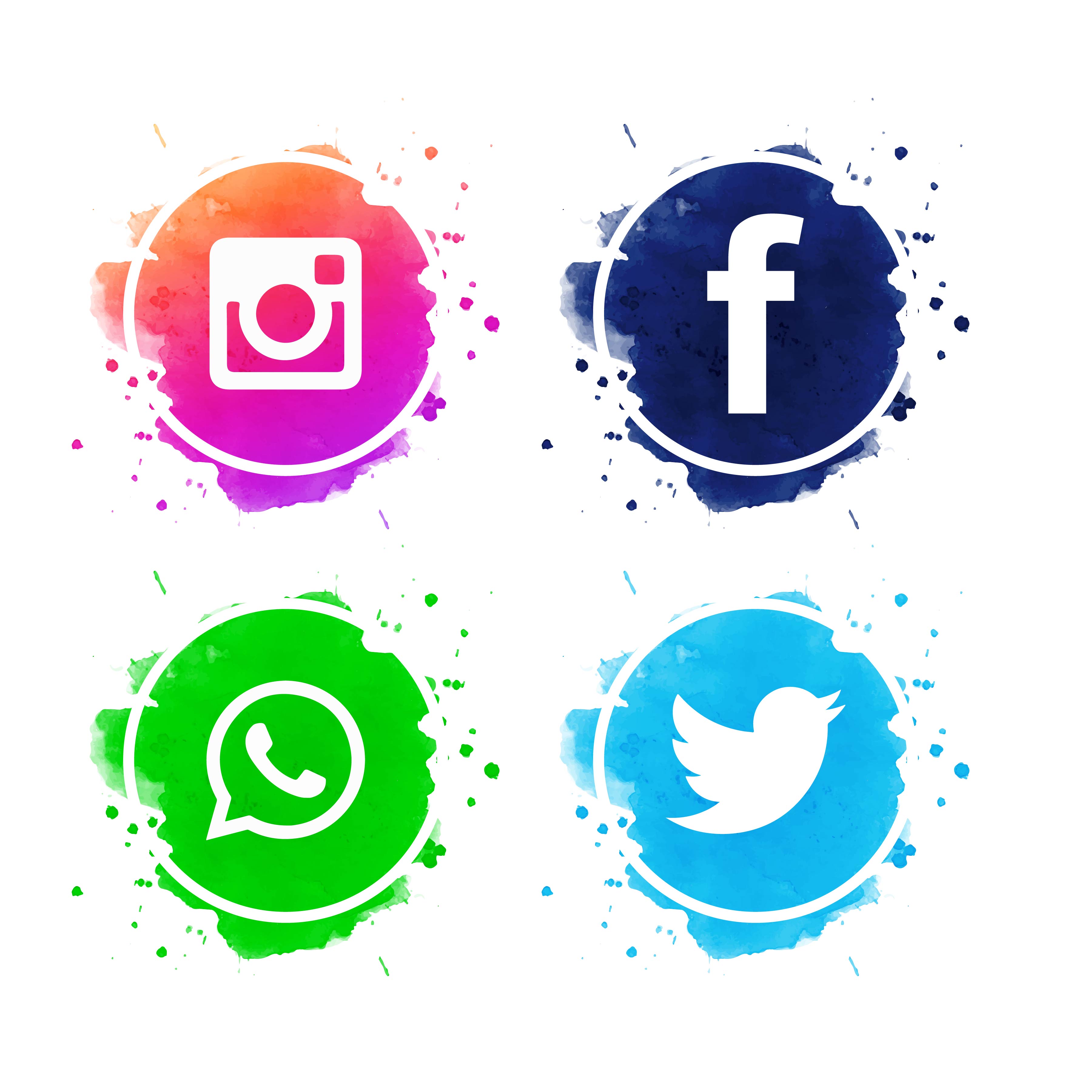 Beautiful Social Media Icons Set Vector 241389 Vector Art At Vecteezy