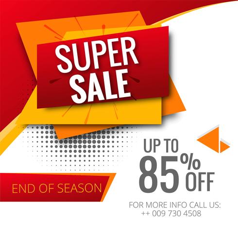 Modern colorful super sale template design vector