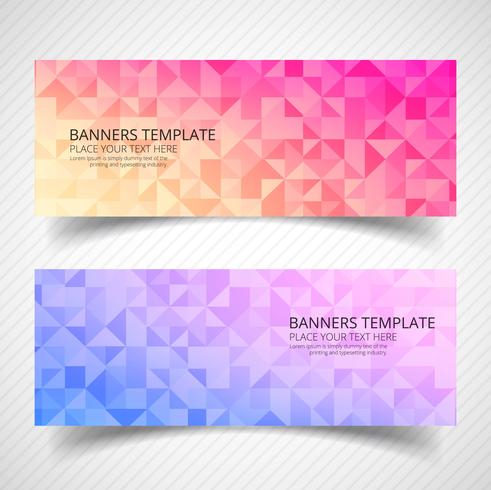 Abstract colorful geometric banners set template header design vector