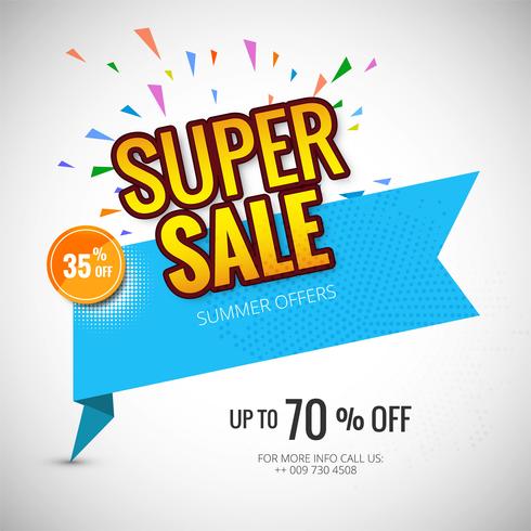 Super sale banner poster template background vector