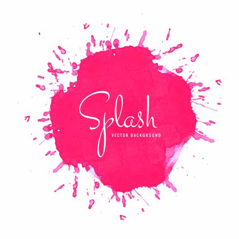 Abstract pink watercolor splash design vector