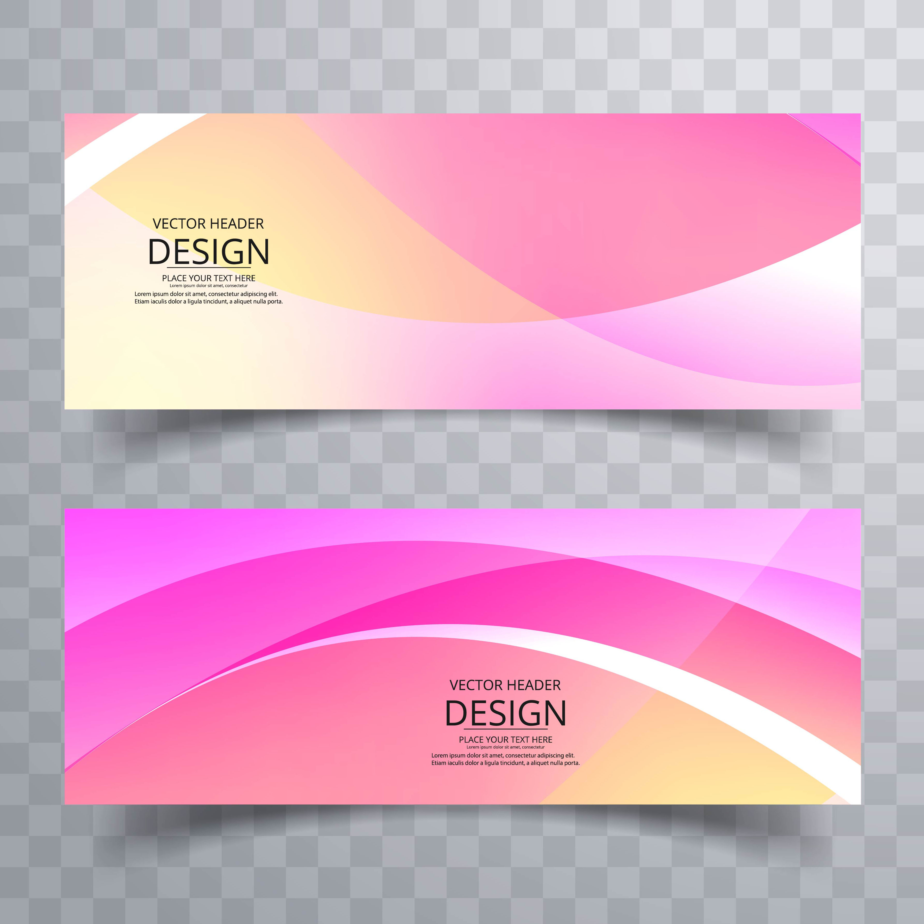 Abstract colorful wavy banners  set design 241492 Vector 