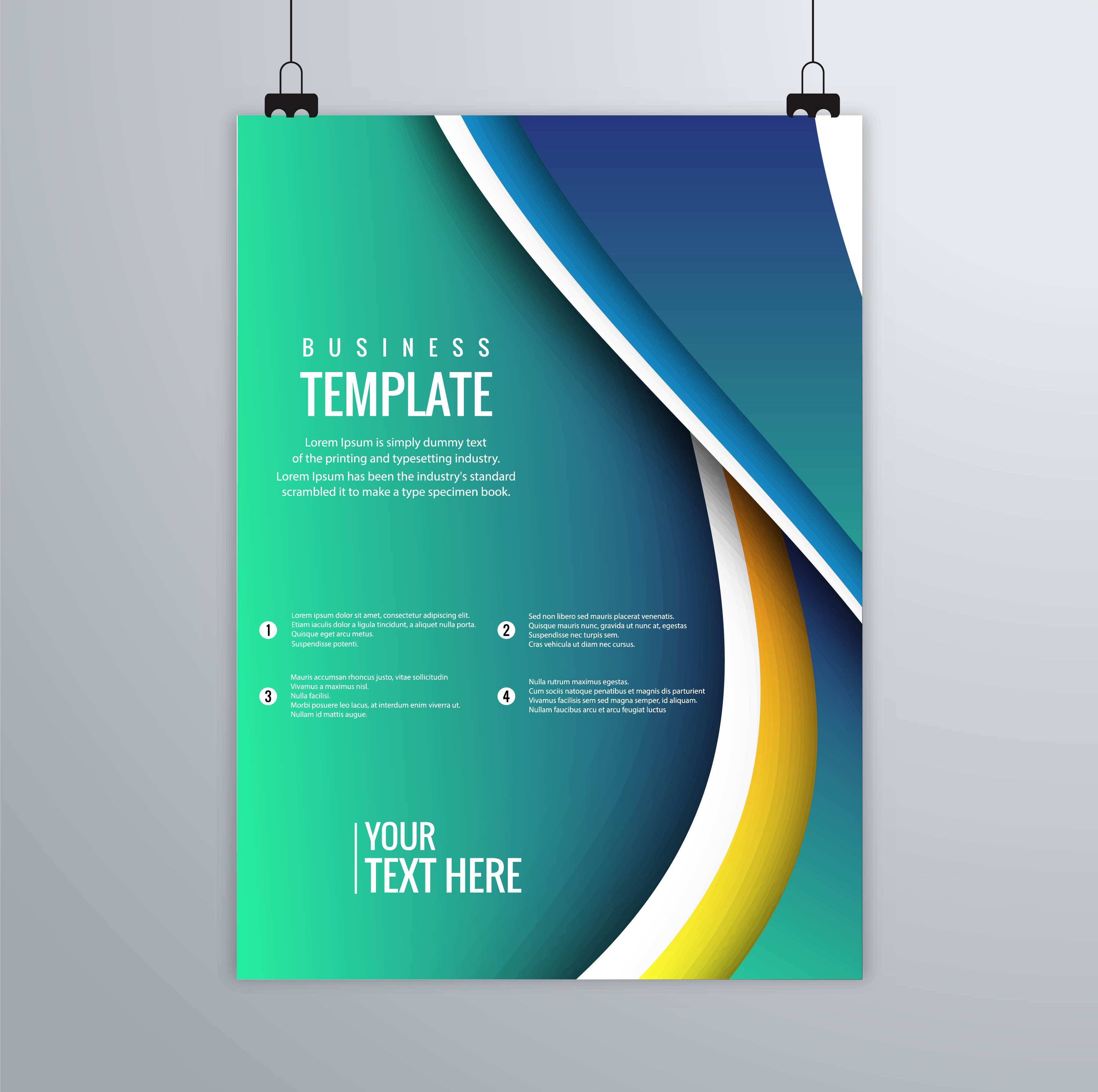 Beautiful wave buisness flyer template colorful design Beautiful wave buisness flyer template colorful design