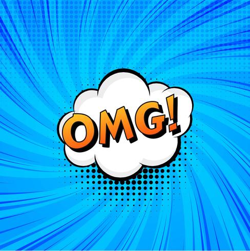 Beautiful pop art blue comic vector design