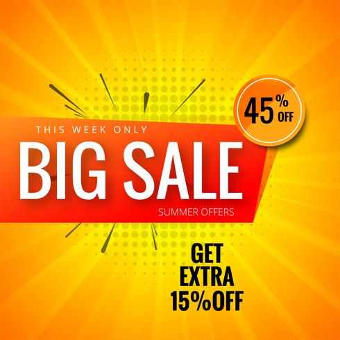 Big sale colorful template banner background vector