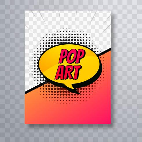 Vector de plantilla de diseño de folleto de cómic colorido arte pop