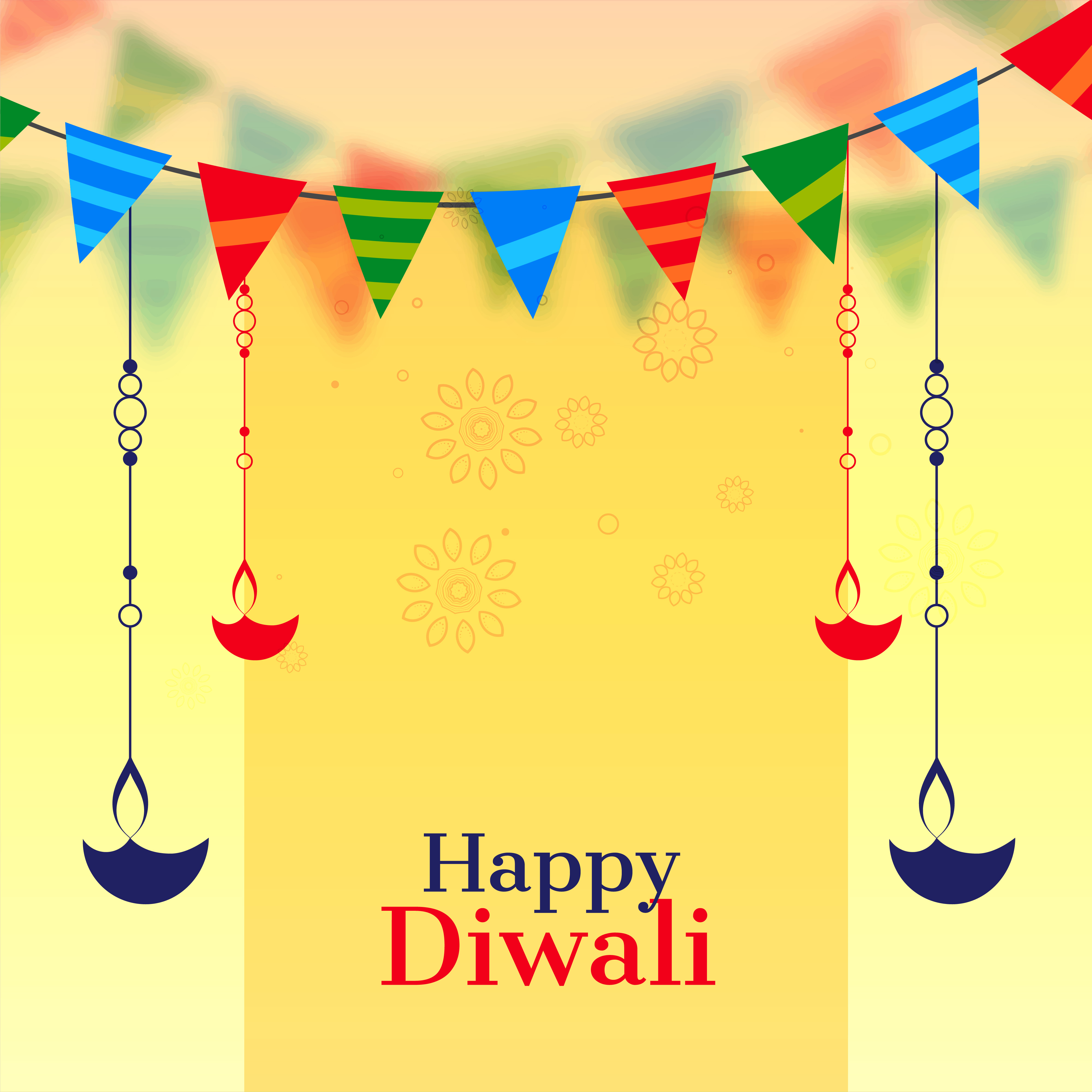 happy diwali celebration background with hanging diya ...