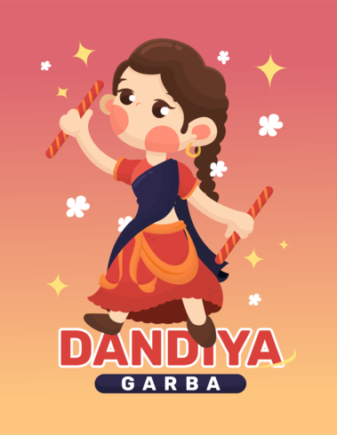 Cartel de Dandiya y Garba vector