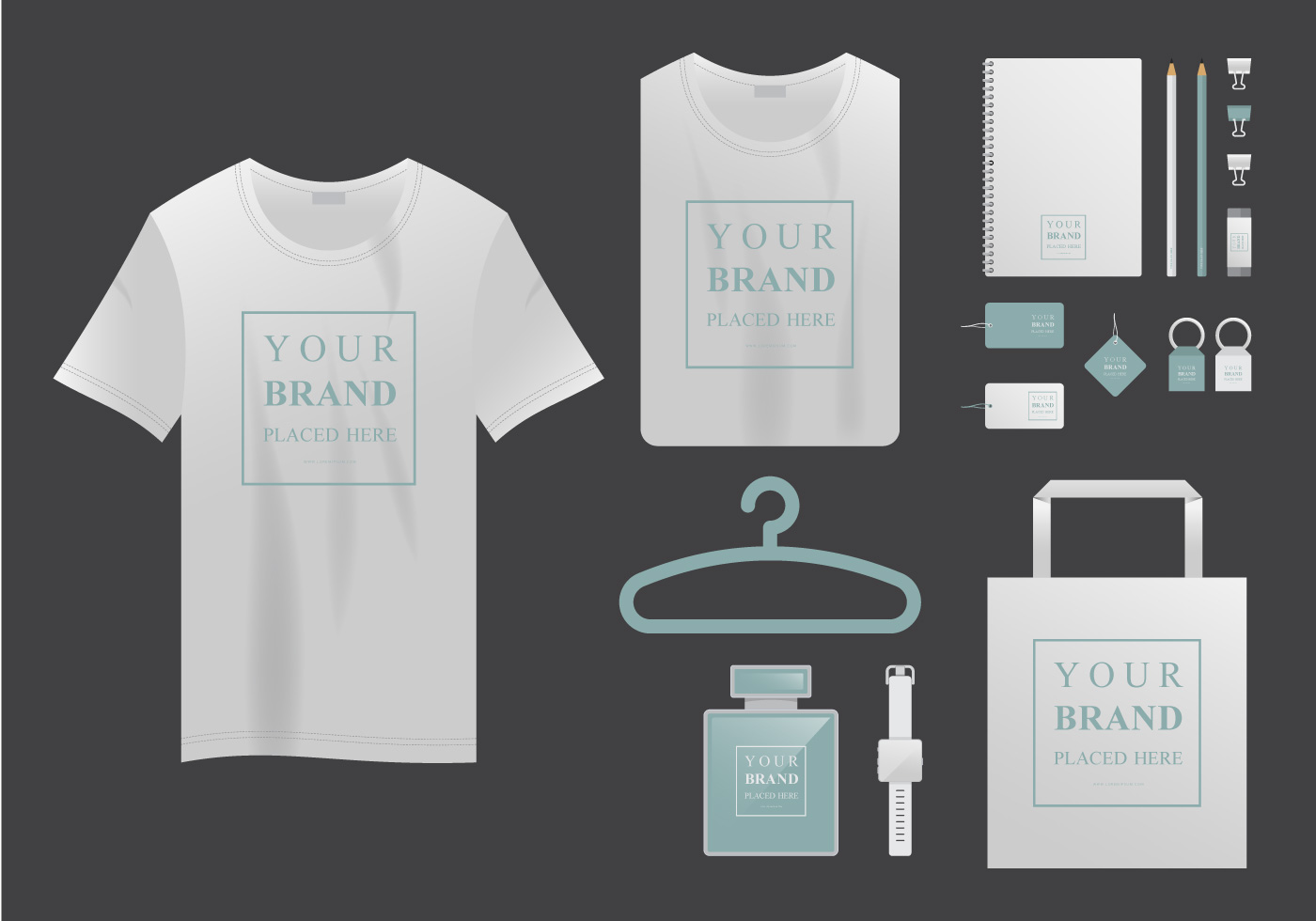 Download Realistic T-Shirt Mock Up and Company Branding 241629 - Download Free Vectors, Clipart Graphics ...