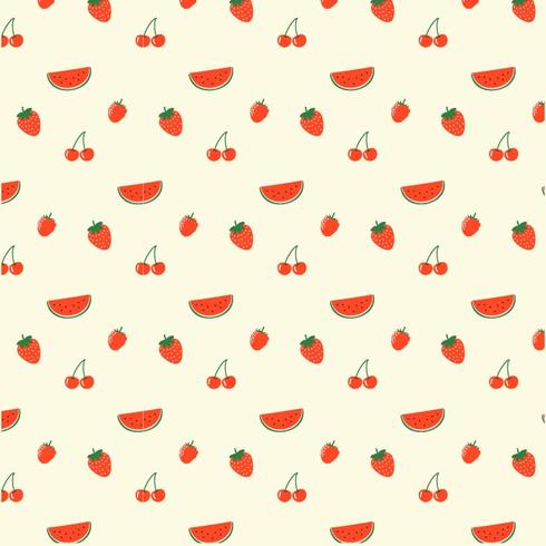 Red Fruits Pattern vector