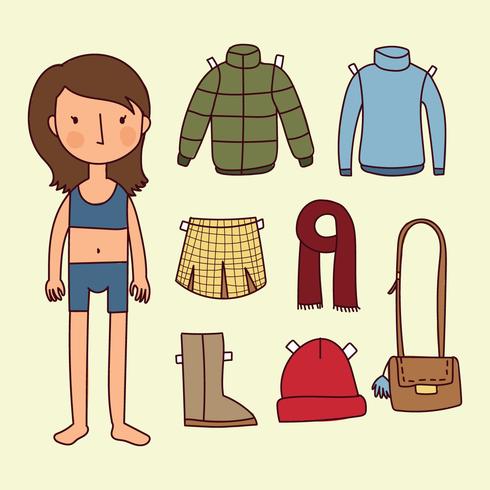 Put The Girl Some Fall Clothes vector