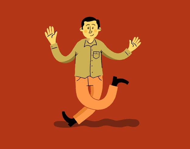 Silly dancing man vector