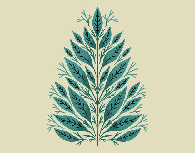 Botanical leaf design vector