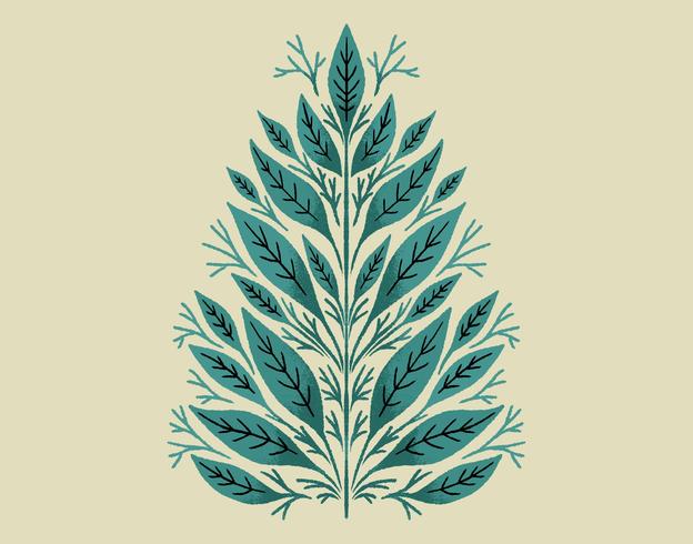 Botanical leaf design vector