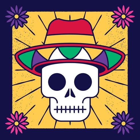 Cráneo el día de la ilustración vectorial de la muerte vector