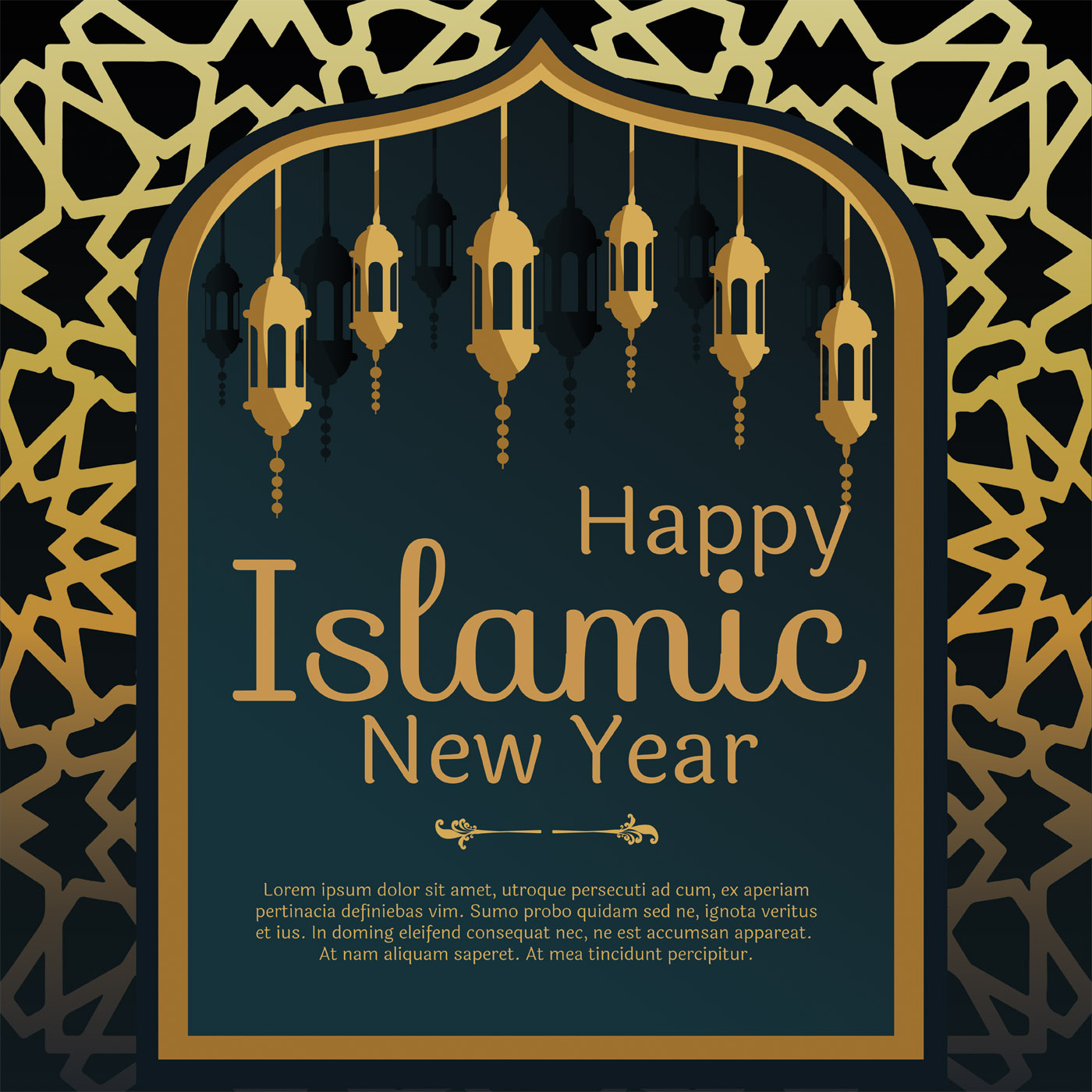 Islamic New Year Greeting Card Vector - Download Free  