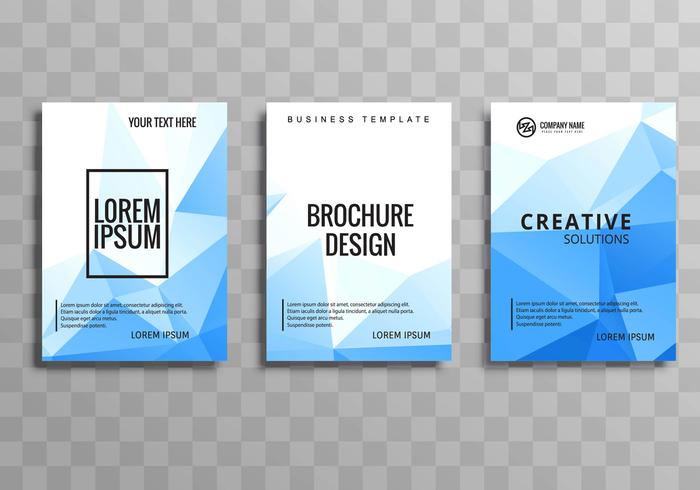 Modern blue business brochure polygon template vector