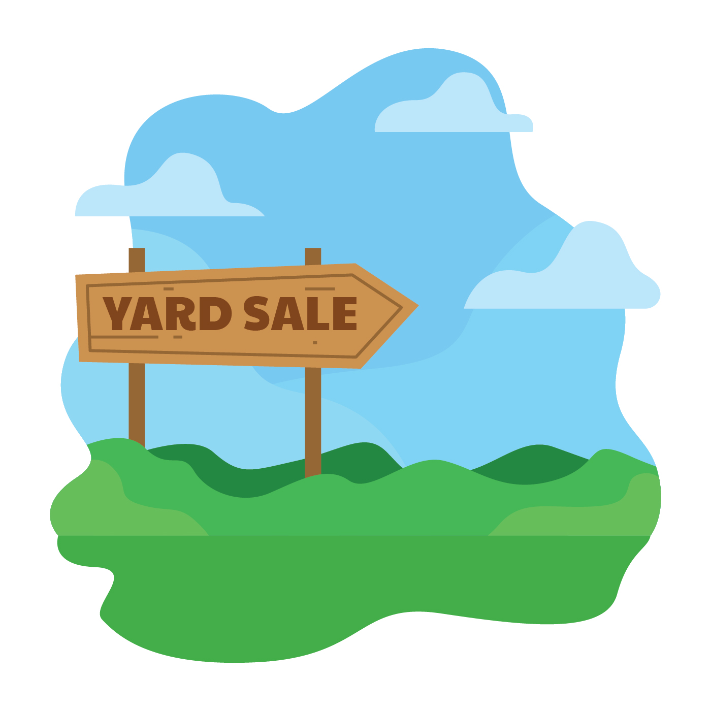 Yard Sale Sign Illustration 242298 Vector Art at Vecteezy