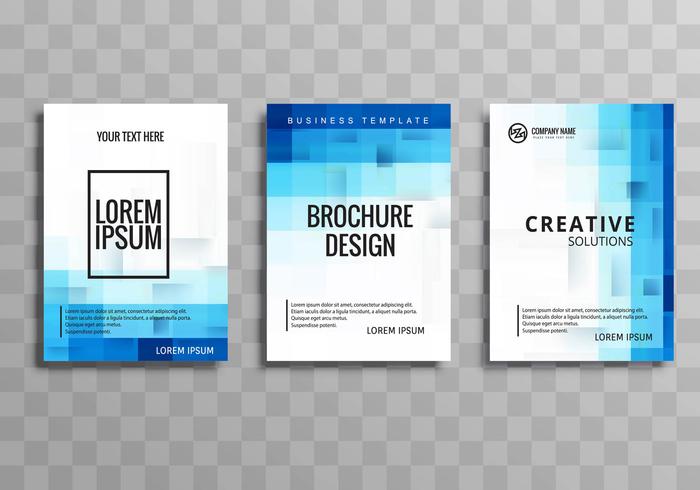 Abstract blue business brochure template set vector