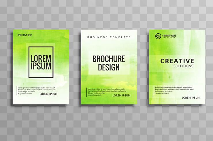 Modern green buisness brochuse template set design vector