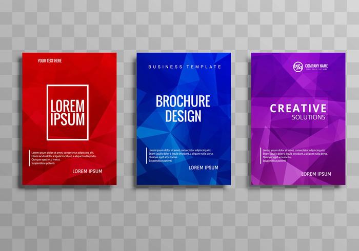 Abstract colorful business brochure template set polygon design vector