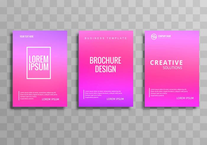 Modern colorful business brochure template set vector