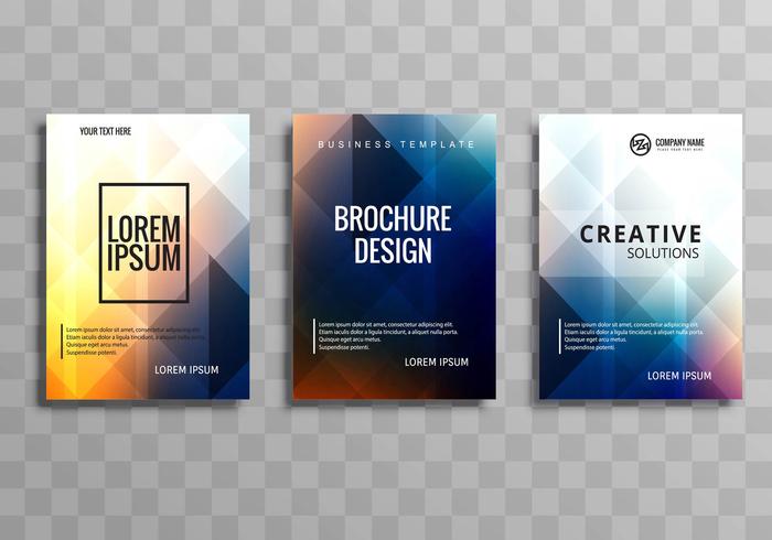 Beautiful colorful business brochure template set vector