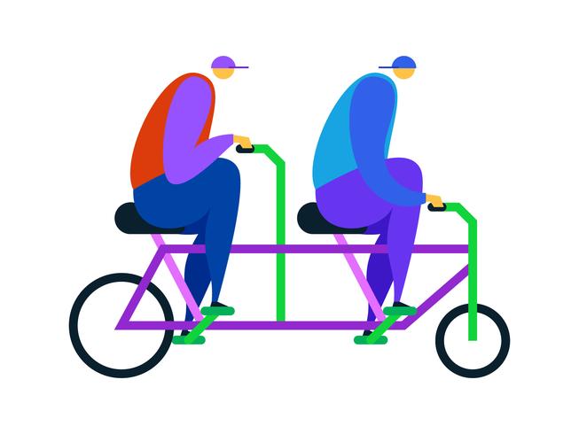 Unique Tandem Bike Vectors