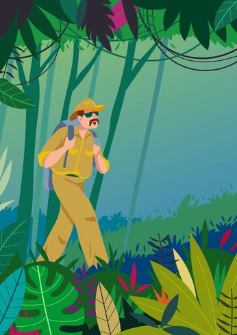 aventura de exploradores de la jungla vector