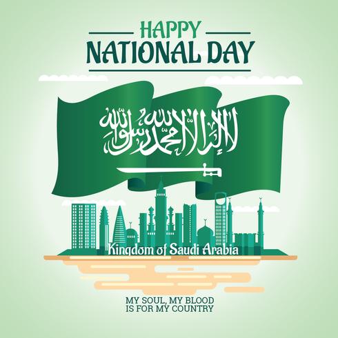 Ilustración del día nacional de Arabia Saudita 23 de septiembre vector