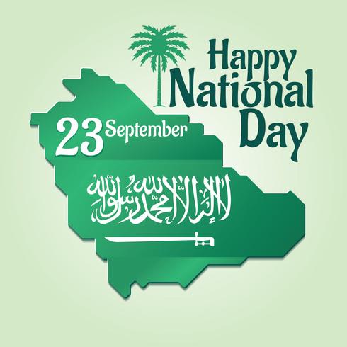 Día nacional de Arabia Saudita el 23 de septiembre Feliz día de la independencia vector