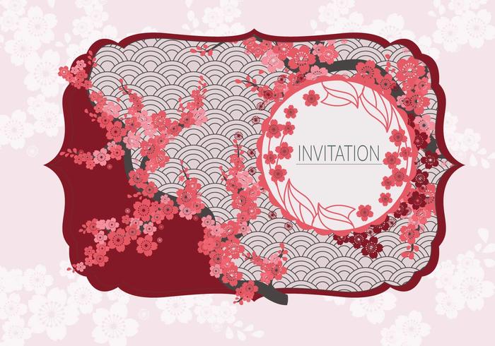 Japanese Style Invitation Vector