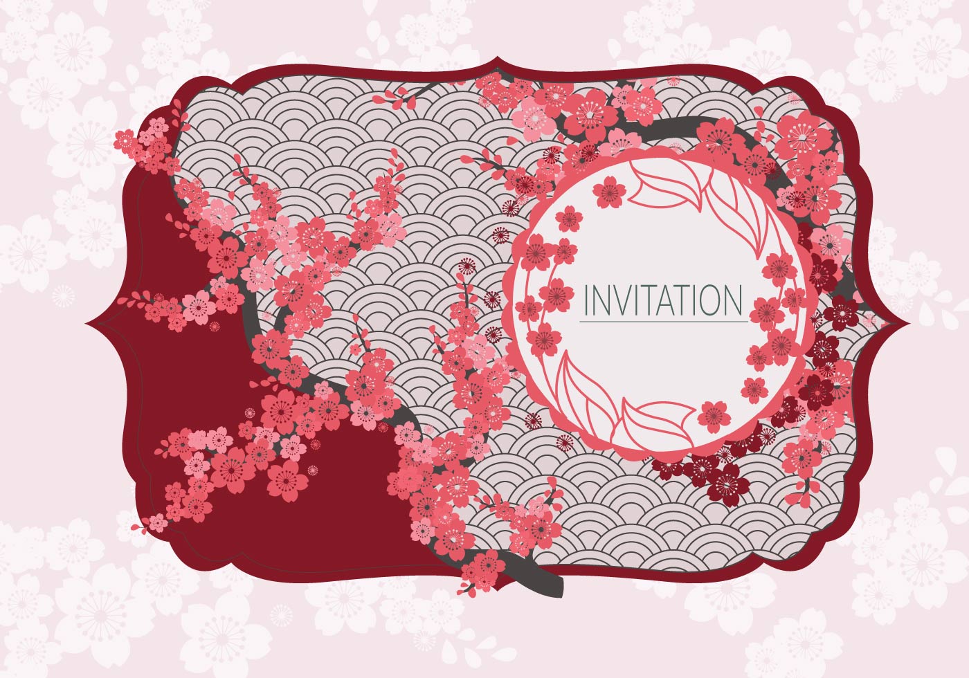 Japanese Style Invitation Vector 242414 Vector Art at Vecteezy