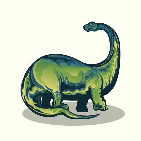 Realistic Brontasaurus vector