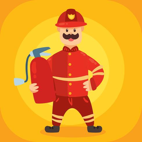 FIrefighter Character Vector