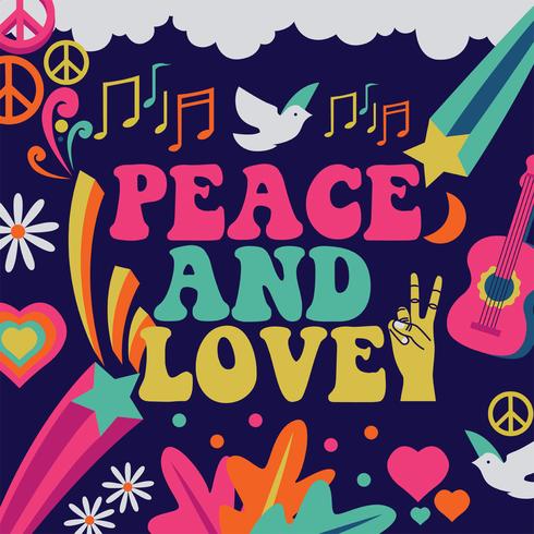 Peace And Love Vector Design