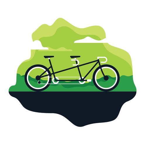 Ilustración de bicicleta en tándem vector