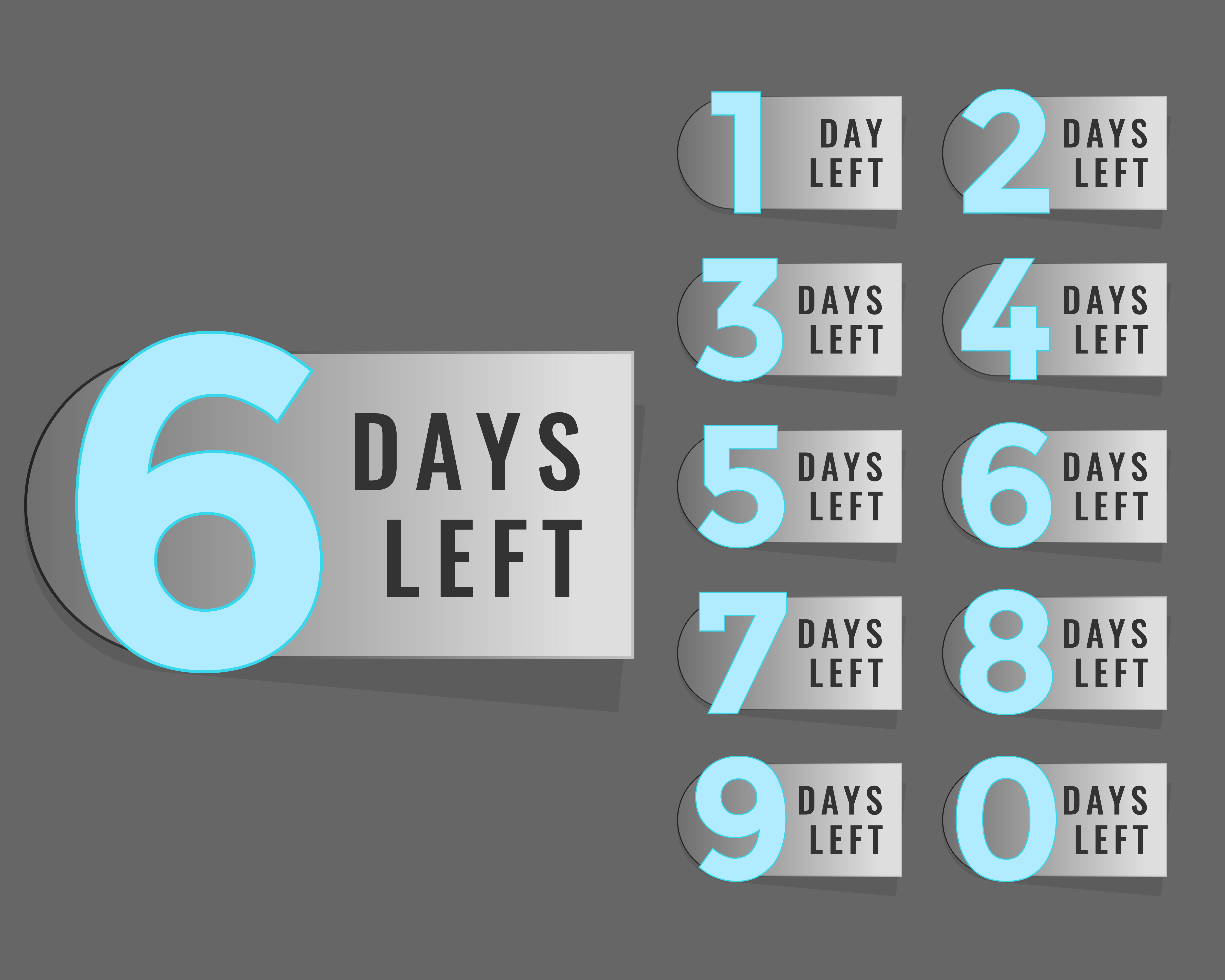 Tage übrig CountdownTimerLabel Kostenlose VektorKunst, Archiv