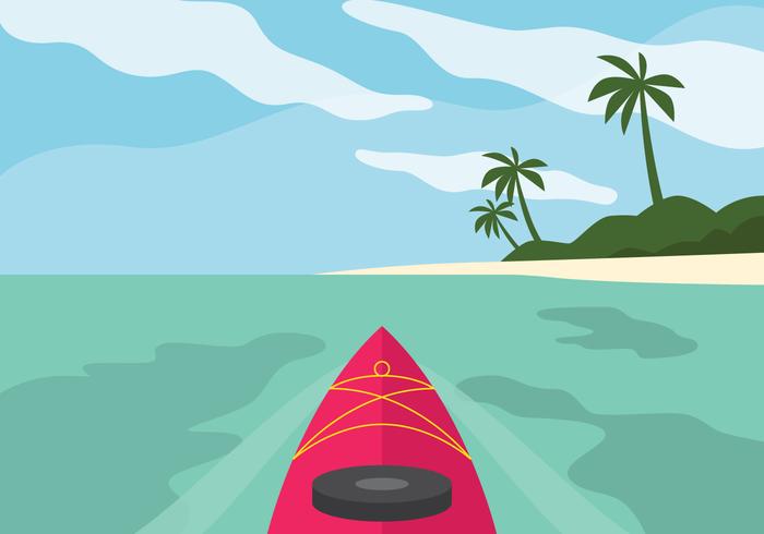 Kayaking Around The Beach vector