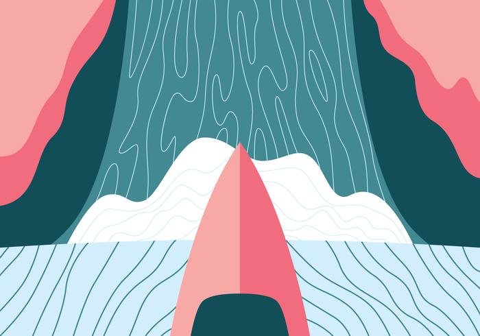Kayak Downing Waterfall vector