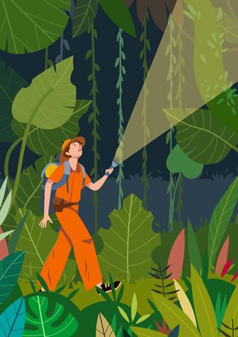 exploradores de la selva ilustración vectorial vector