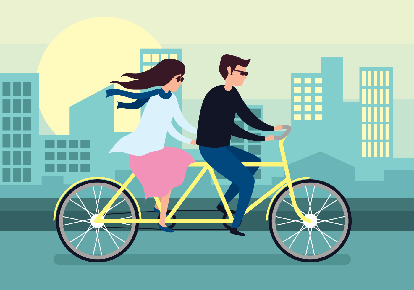 Tandem Bike Vector Illustration 242685 Vector Art at Vecteezy
