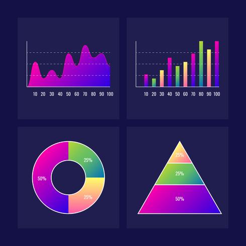 Dashboard UI / UX Kit Bar Chart And Line Graph Designs Infographic Elements vector