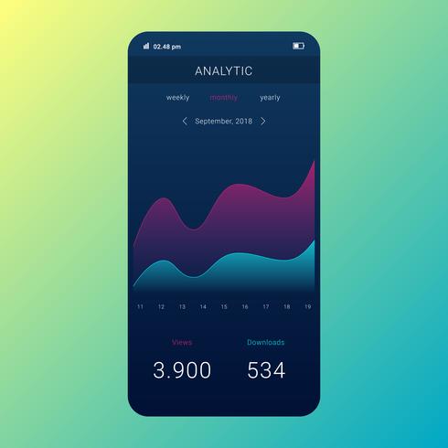 Elementos del kit Ui / Ux del tablero móvil vector