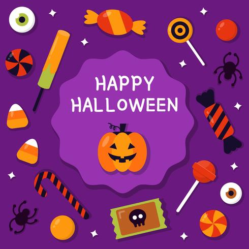 Feliz Halloween con Candy Vector