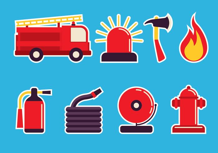 Firefighter Icon Set vector
