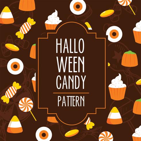 Patrón de Halloween Candy Vector